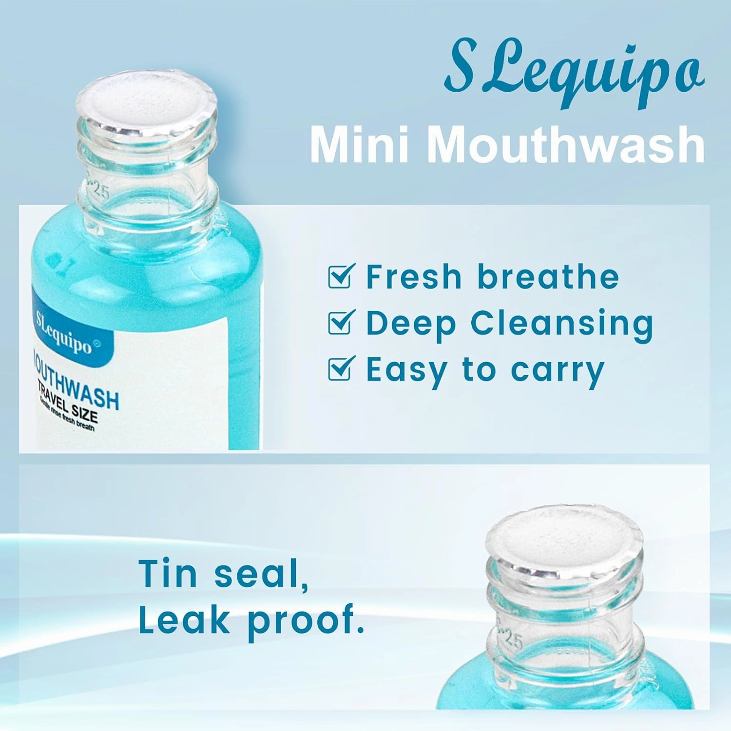 100 Travel Size Mouthwash Bulk Mini Mouthwash, Fresh Mint Portable Mouthwash Individual 1.2oz/35ml Mouthwash Bottles for Travel Toiletry Kits, Blue