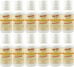 12 Pk Natural Mouthwash 8 Oz - Effective, Herbal, Gluten Free, Vegan, No Sugar, No Fluoride or Aspartame (SLS) & No SLS, No Saccharin & No Alcohol!