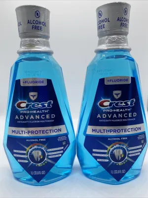 (2) Crest Pro-Health Advanced  Extra Deep Clean Mouthwash 33.8oz Fluoride
