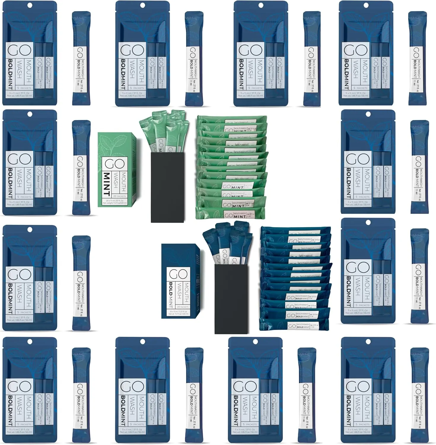 20 Bold Mint, 20 Smooth Mint, and 60 Bold Mouthwash Packets