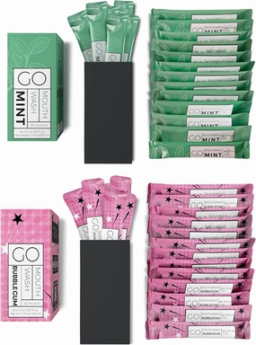 20pc Go Mouthwash Smooth Mint   20pc Go Mouthwash Bubble Gum Packets