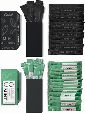 20pc Matte Black Mouthwash Packets   20pc Smooth Mint Mouthwash