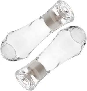 2pc Glass Mouthwash Dispenser 8.8oz Refillable Countertop Bathroom Kitchen Pump Cup