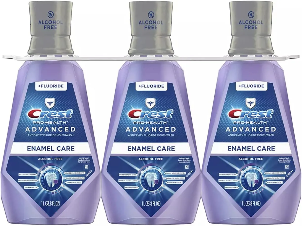 3 Pack -Crest Pro-Health Advanced with Extra Deep Clean Mouthwash, Clean Mint, 33.8 Fluid Ounce