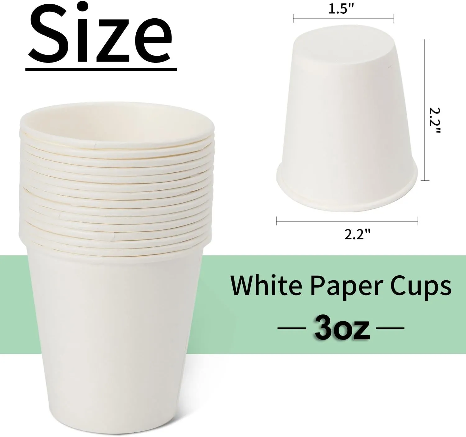 3000 Count 3 oz Small Paper Cups, Bathroom Paper Cups, Mouthwash Cups, Perfect for Bathroom