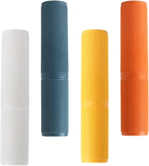 4Pcs Portable Toothbrush Storage Container Mouthwash Cups Lightweight Travel Toothbrush Case with Ventilation for and Organization