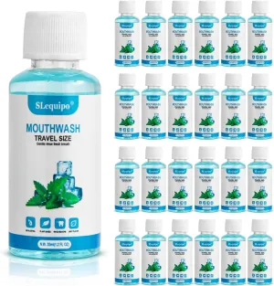 50 pcs Travel Size Mouthwash Bulk Mini Mouthwash, Fresh Mint Portable Mouthwash Individual 1.2oz/35ml Mouthwash Bottles for Travel Toiletry Kits