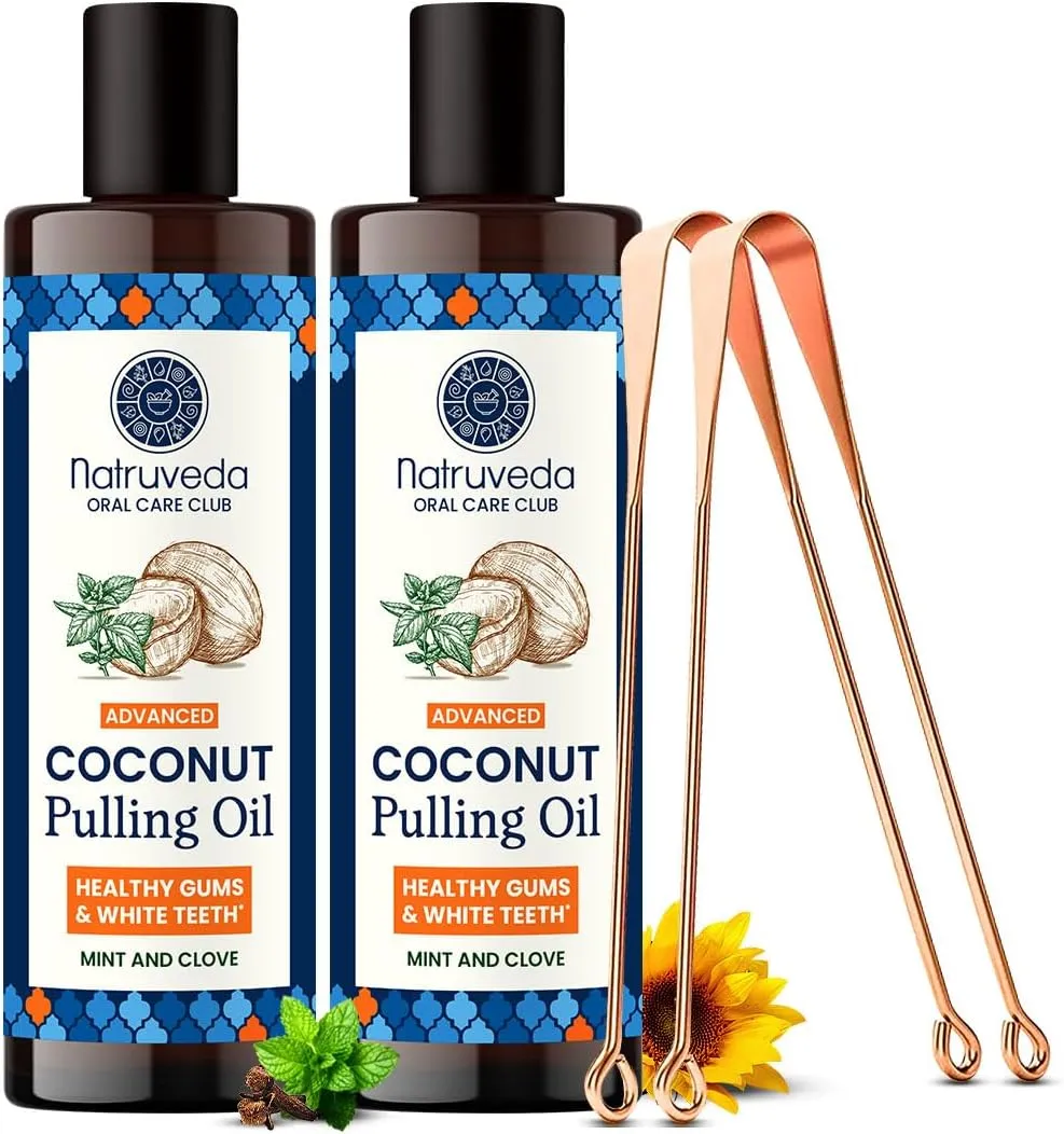Advanced Coconut Oil Pulling Mouthwash - 20 oz | Extra Virgin Coconut Oil | Naturally Whitens Teeth & Supports Healthy Gums | Chemical-Free | USA-Based Supplier | Mint Fresh (Pack of 2)