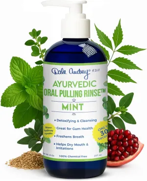 Ayurvedic Nano Hydroxyapatite Oil Pulling for Teeth and Gum | Refreshing Cinnamon and Mint Flavored Organic Mouthwash Oral Rinse | Teeth Whitening Mouthwash for Fresh Breath (Mint, 8 oz)