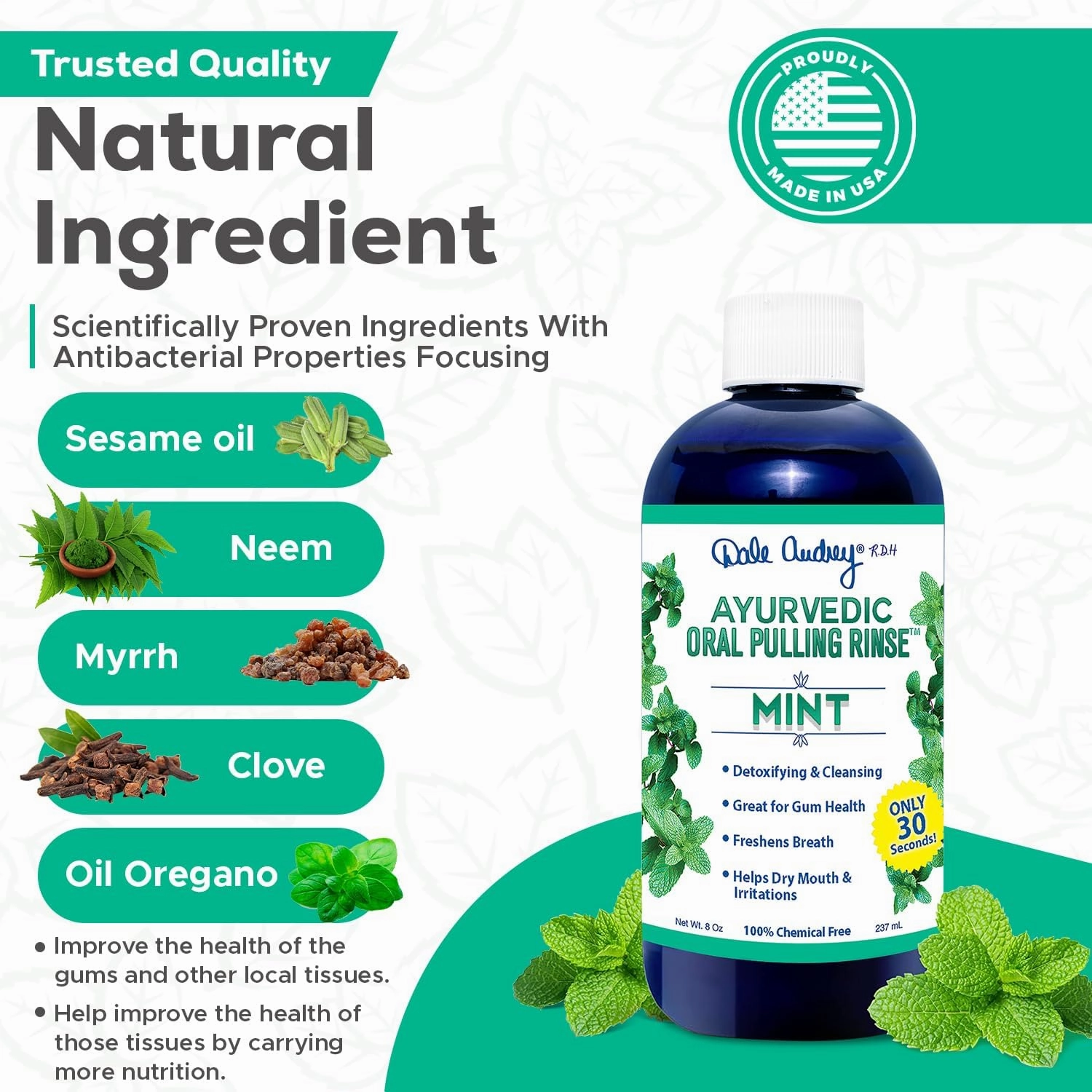 Ayurvedic Organic Oil Pulling for Teeth and Gums | Oral Rinse Alcohol Free Mouthwash Essential Oils for Bad Breath | Healthy Gums Teeth & Fresh Breath (8 Fl Oz (Pack of 3), Variety Pack)