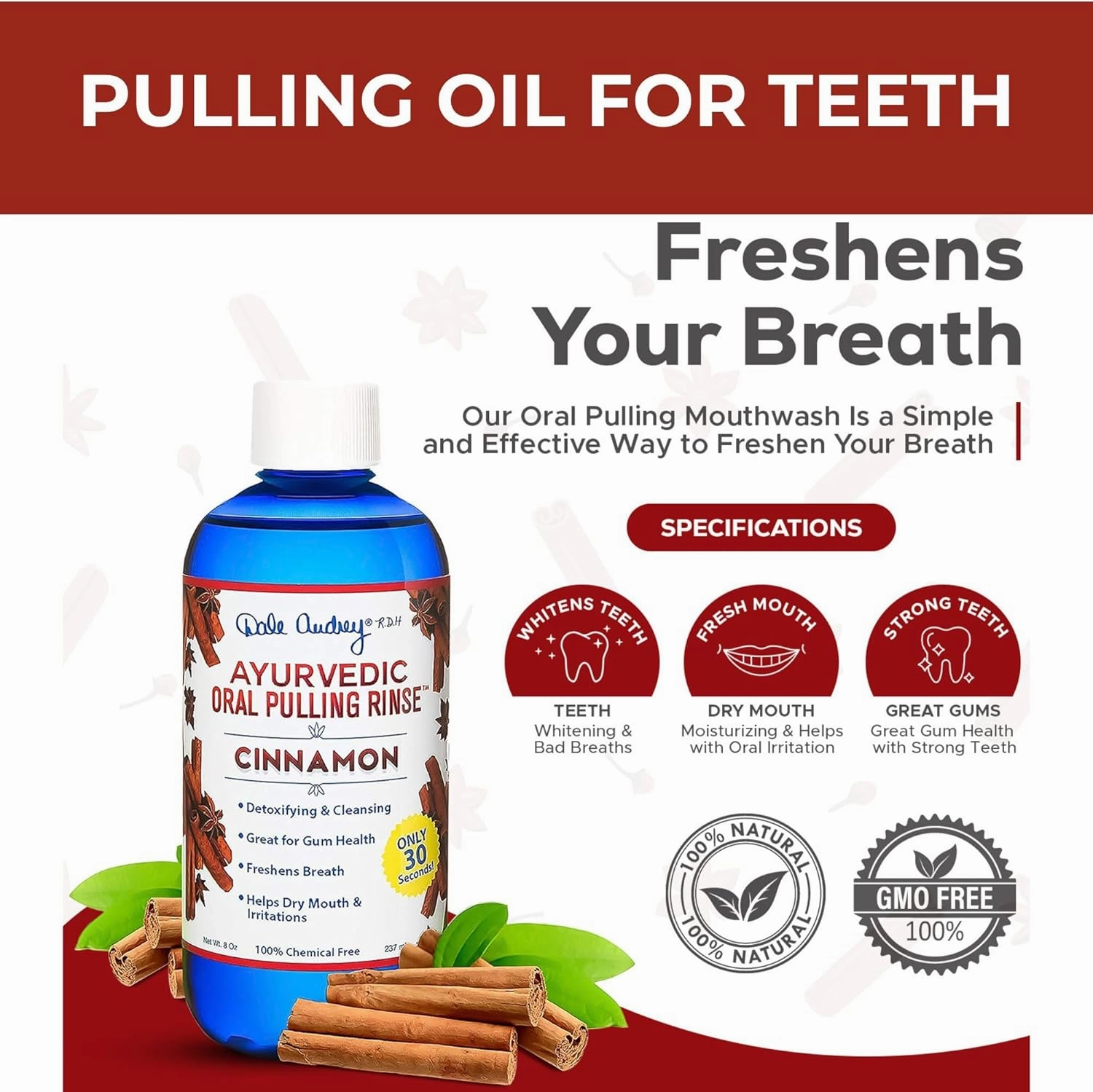 Ayurvedic Organic Oil Pulling for Teeth and Gums | Oral Rinse Alcohol Free Mouthwash Essential Oils for Bad Breath | Healthy Gums Teeth & Fresh Breath (8 Fl Oz (Pack of 3), Variety Pack)