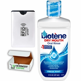 Biotene Alcohol-Free Moisturizing Dry Mouth Oral Rinse Mouthwash, Mint, 8oz, for Children and Adults (Pack of 1)