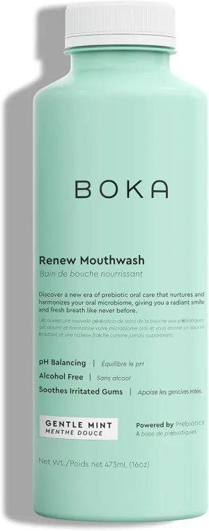Boka Renew Mouth Wash for Adults - Mouthwash Alcohol Free, Mouth Rinse Fluoride Free Mouthwash, Freshens Breath, Oral Rinse Mouthwash No Alcohol, Mouth Wash for Gums, Mouthwash Gum Health