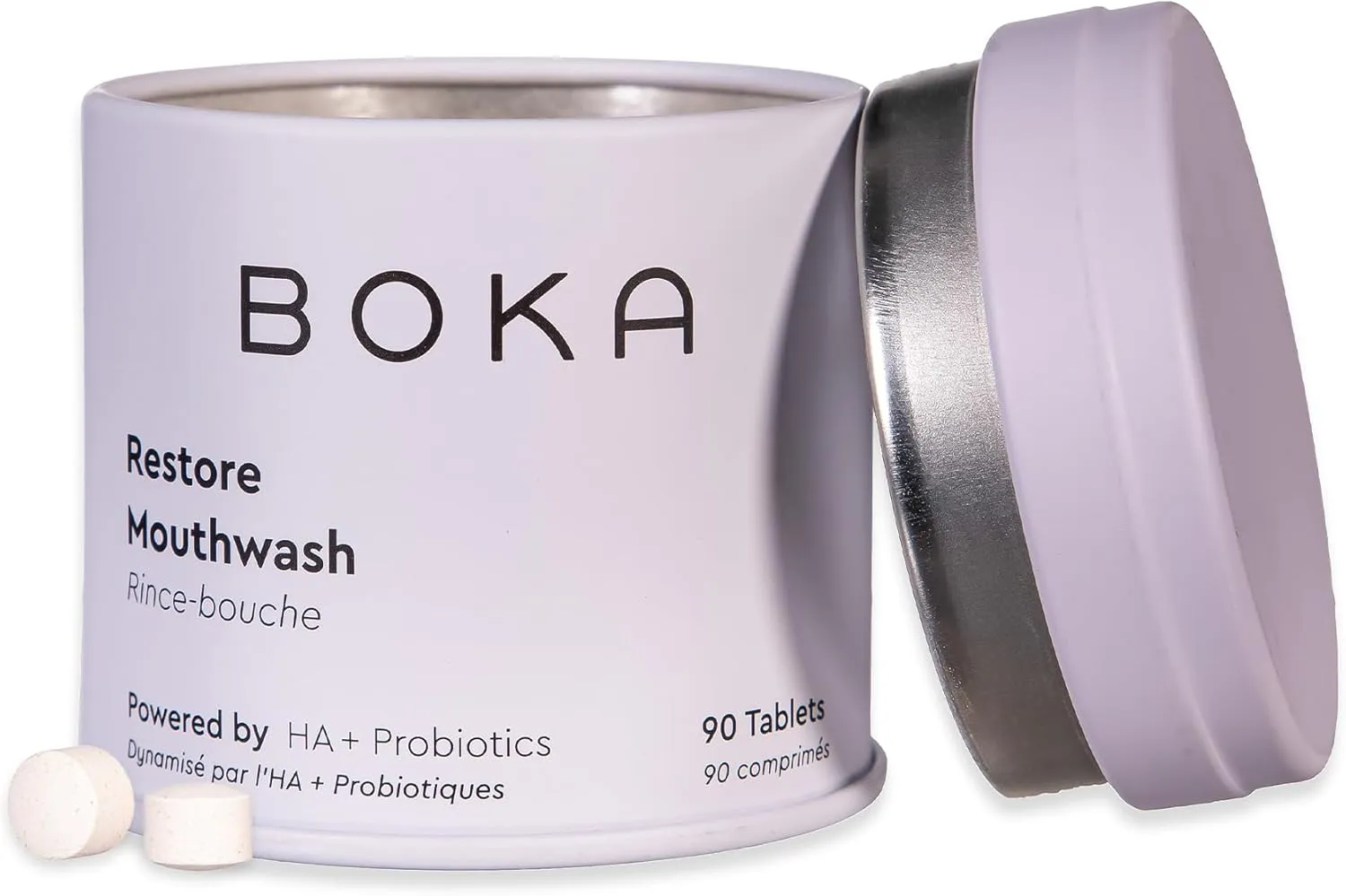 Boka Travel Size Mouthwash Tablets - Hydroxyapatite, Fluoride Free & Alcohol Free - Chewable Tablets to Freshen Breath, Kill Odor Quickly & Helps Remineralize Teeth - (90 Pcs, Mint)