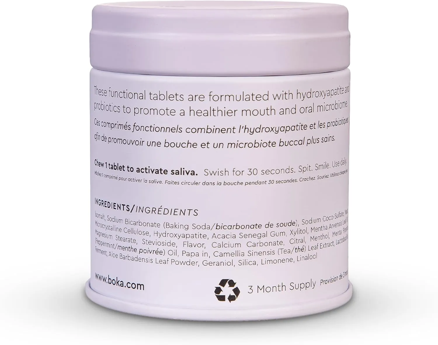 Boka Travel Size Mouthwash Tablets - Hydroxyapatite, Fluoride Free & Alcohol Free - Chewable Tablets to Freshen Breath, Kill Odor Quickly & Helps Remineralize Teeth - (90 Pcs, Mint)