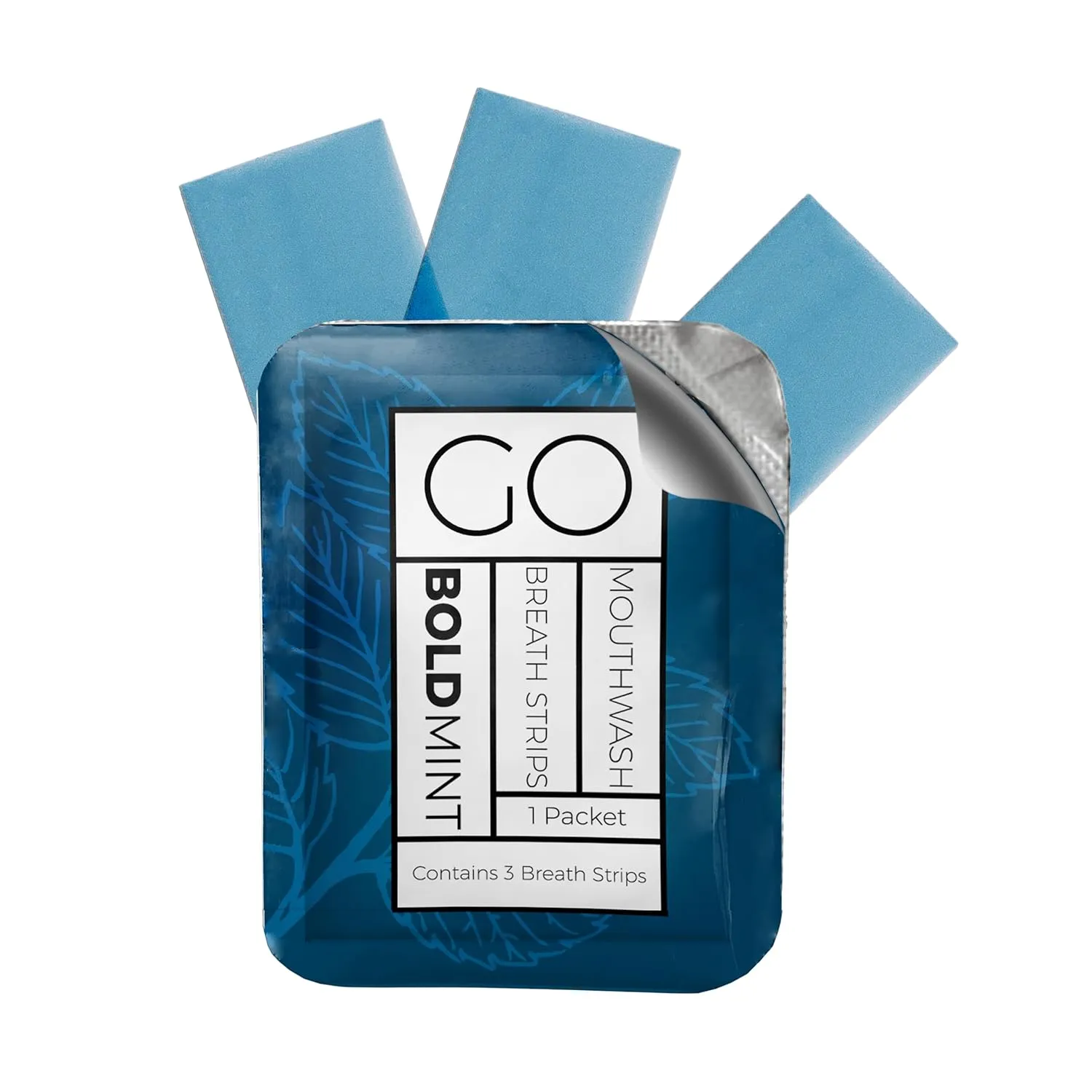 Breath Strips for Bad Breath by Go Mouthwash- Indivivual Packets containing 3 BOLD Mint Strips - Alternative to Breath Mints, Travel Mouthwash, Breath Spray, and other Fresheners - Perfect on the GO