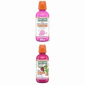 Bundle of TheraBreath Kids Anticavity Fluoride Oral Rinse, Certified Organic Bubblegum Blast Flavor, 16 Fl oz   Organic Strawberry Splash, Anticavity, Dentist Formulated, 16 Fl Oz