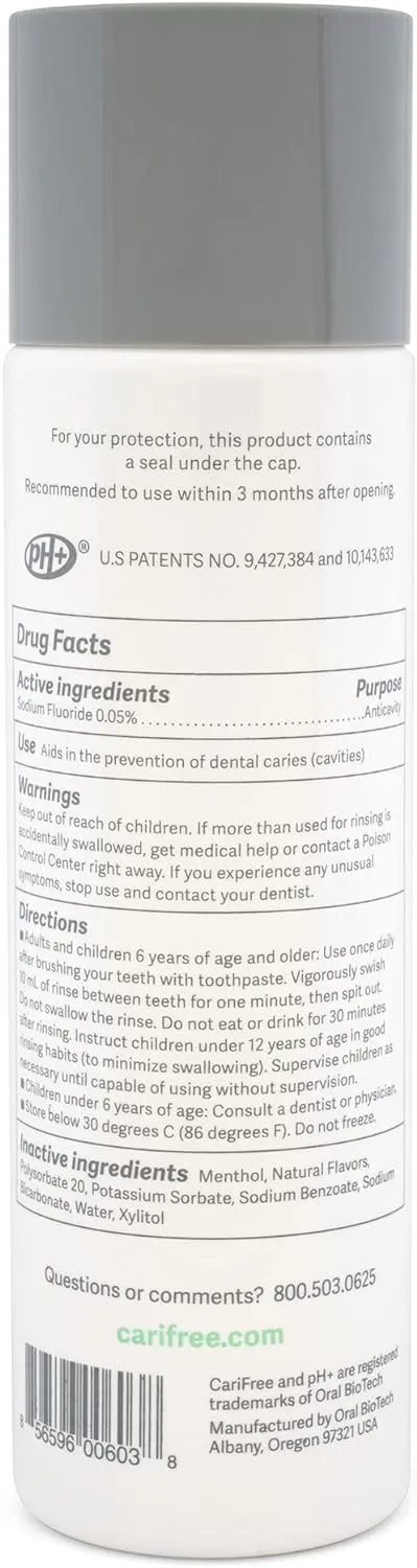 CariFree Maintenance Rinse, Variety Pack with 3 Flavors (Mint, Citrus, Grape), Fluoride & Xylitol Mouthwash, Dentist Recommended, Anti-Cavity Oral Care, Neutralizes pH, Made in The U.S.A.