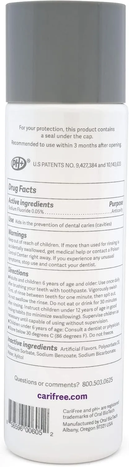 CariFree Maintenance Rinse, Variety Pack with 3 Flavors (Mint, Citrus, Grape), Fluoride & Xylitol Mouthwash, Dentist Recommended, Anti-Cavity Oral Care, Neutralizes pH, Made in The U.S.A.