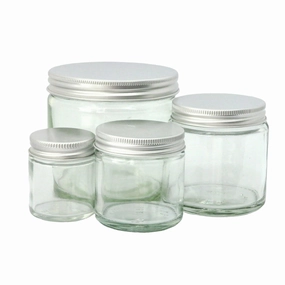 Clear Glass Ointment Jar with Aluminium Cap
