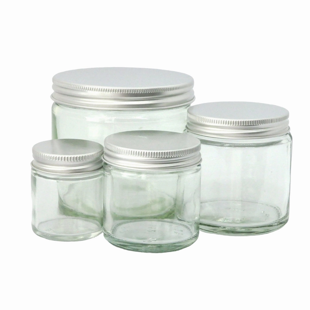 Clear Glass Ointment Jar with Aluminium Cap