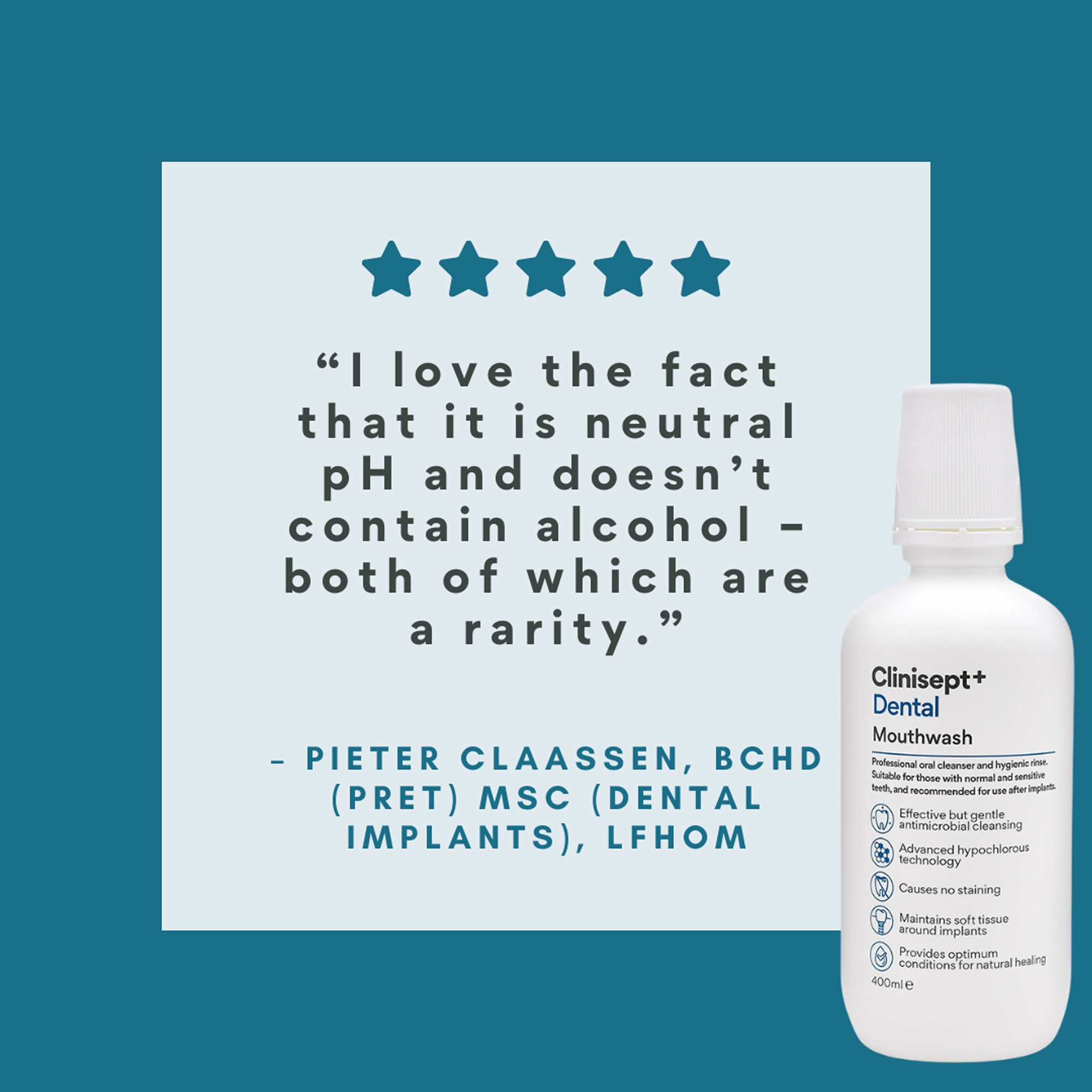 Clinisept  Dental Mouthwash - 400ml with Integrated Cup (For Home Use)