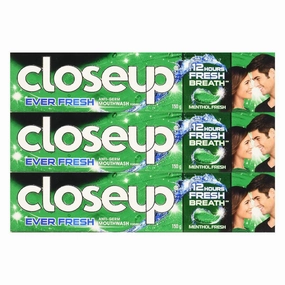 Closeup Anti-Bacterial Toothpaste Menthol Fresh 3 Pcs × 160g (Offer)