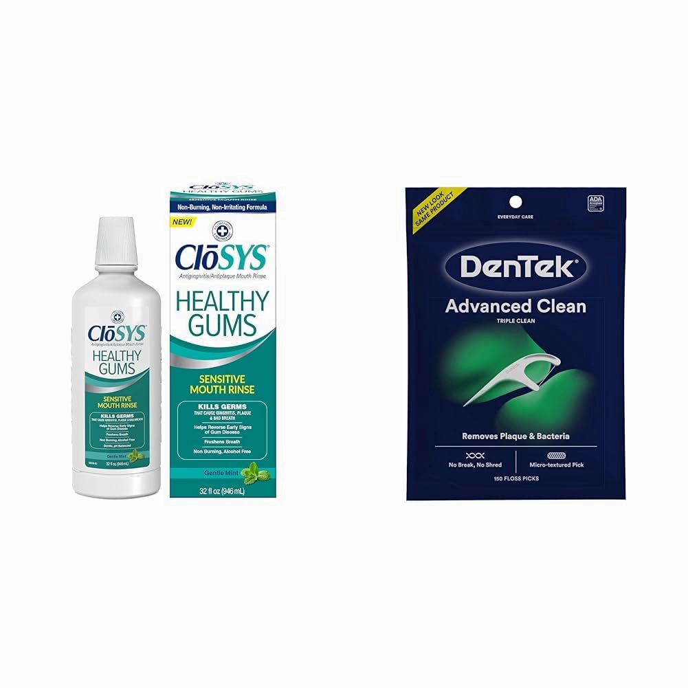 CloSYS 32 Oz Mouthwash & DenTek 150 Count No Break Floss Picks