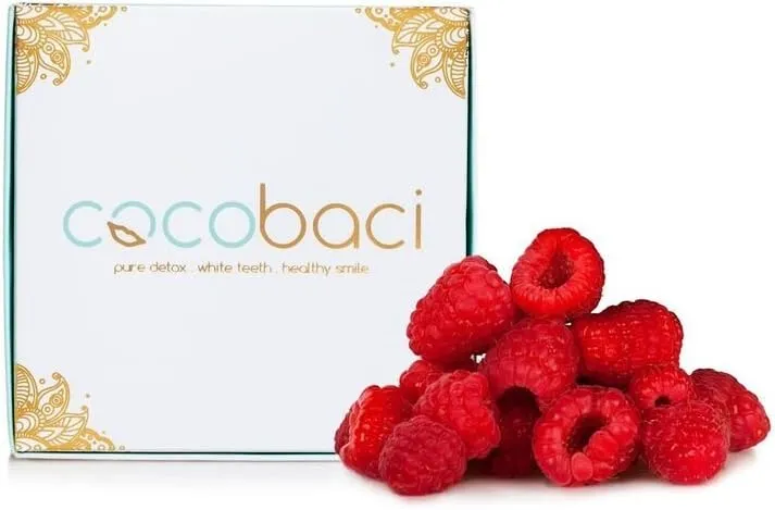 Cocobaci Ayurvedic coconut oil pulling 15 packets - Raspberry flavor - Body detox natural organic - Healthy gums mouthwash w/ essential oils - Natural teeth whitening - Detoxifies body/kills bacteria