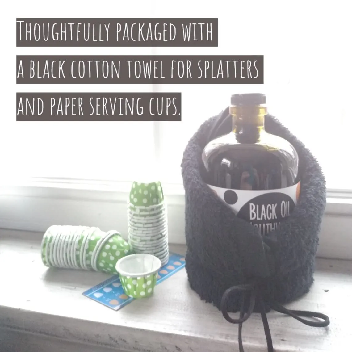 Coconut/Avocado/Sesame Black Oil Mouthwash, Sweet & Delicious, with Charcoal & Xylitol for Oil Pulling, 15 oz Black Oil Mouthwash Glass Bottle (Orange Cinnamon Spice)
