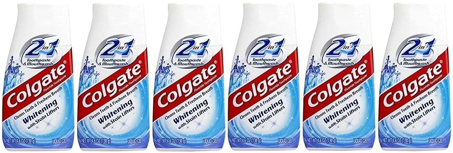 Colgate 2-in-1 Whitening With Stain Lifters Toothpaste 4.60 Oz (6 Packs)