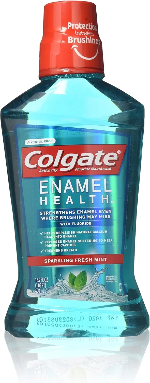 Colgate Enamel Health Anticavity Fluoride Mouthwash, Sparkling Fresh Mint 16.90 oz (Pack of 3)