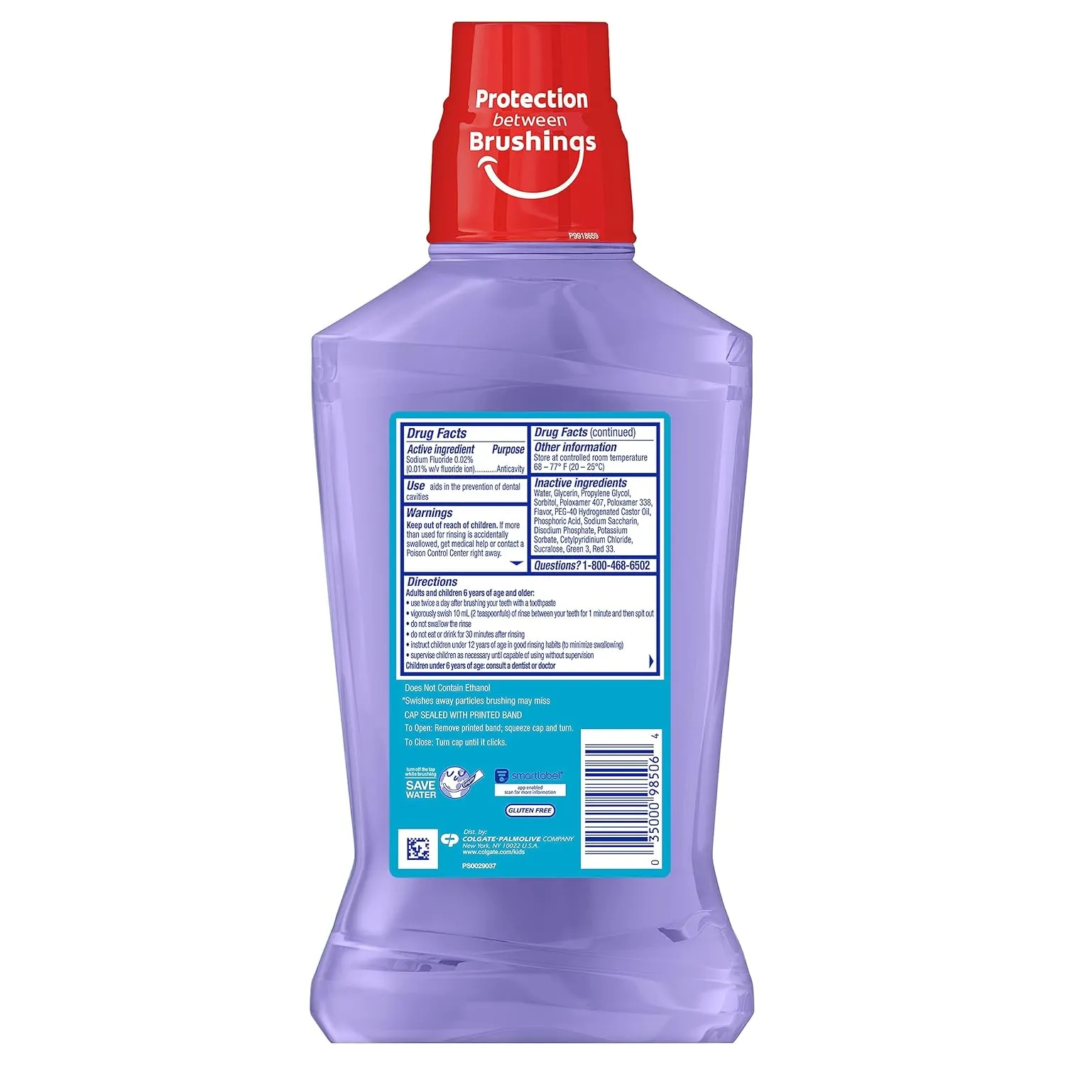 Colgate Kids Mouthwash, Unicorn, Bubble Fruit Flavor, Anticavity Fluoride Mouthwash, 16.9 Ounce (Pack of 6)