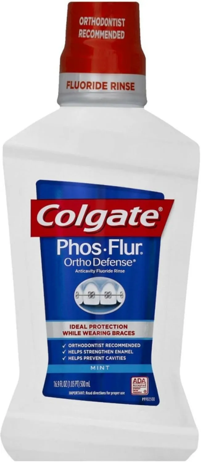Colgate Phos-Flur Anti-Cavity Fluoride Rinse Mint 16 oz (Pack of 6)