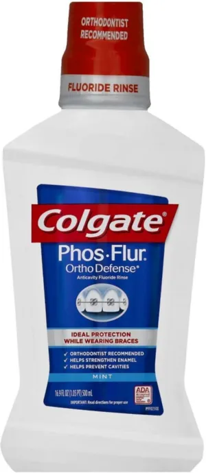 Colgate Phos-Flur Anti-Cavity Fluoride Rinse Mint 16 oz (Pack of 6)