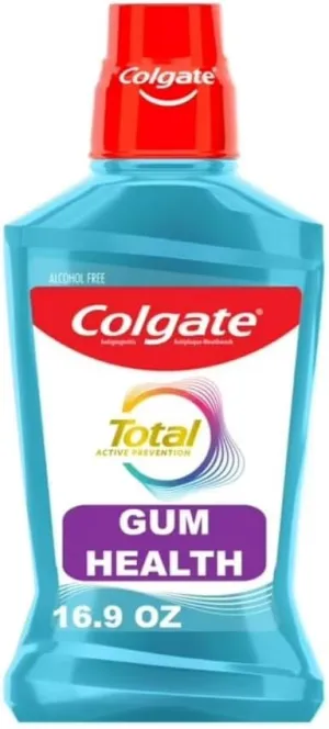 Colgate Total for Gum Health Mouthwash, Clean Mint - 500mL, 16.9 fluid ounce(Pack of 6)