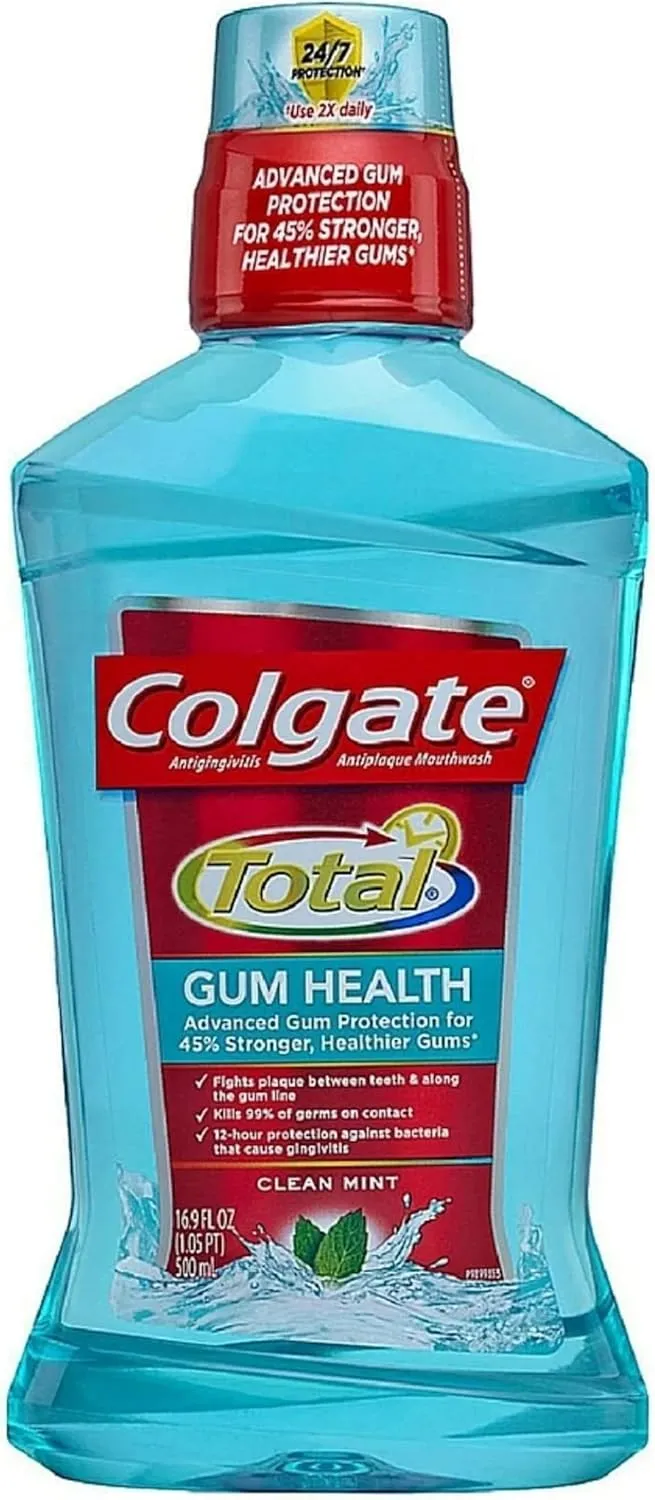 Colgate Total Gum Health Antiplaque Mouthwash, Clean Mint, 16.9 Fl Oz (Pack of 2)