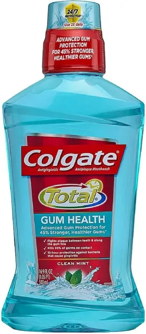 Colgate Total Gum Health Antiplaque Mouthwash, Clean Mint, 16.9 Fl Oz (Pack of 2)