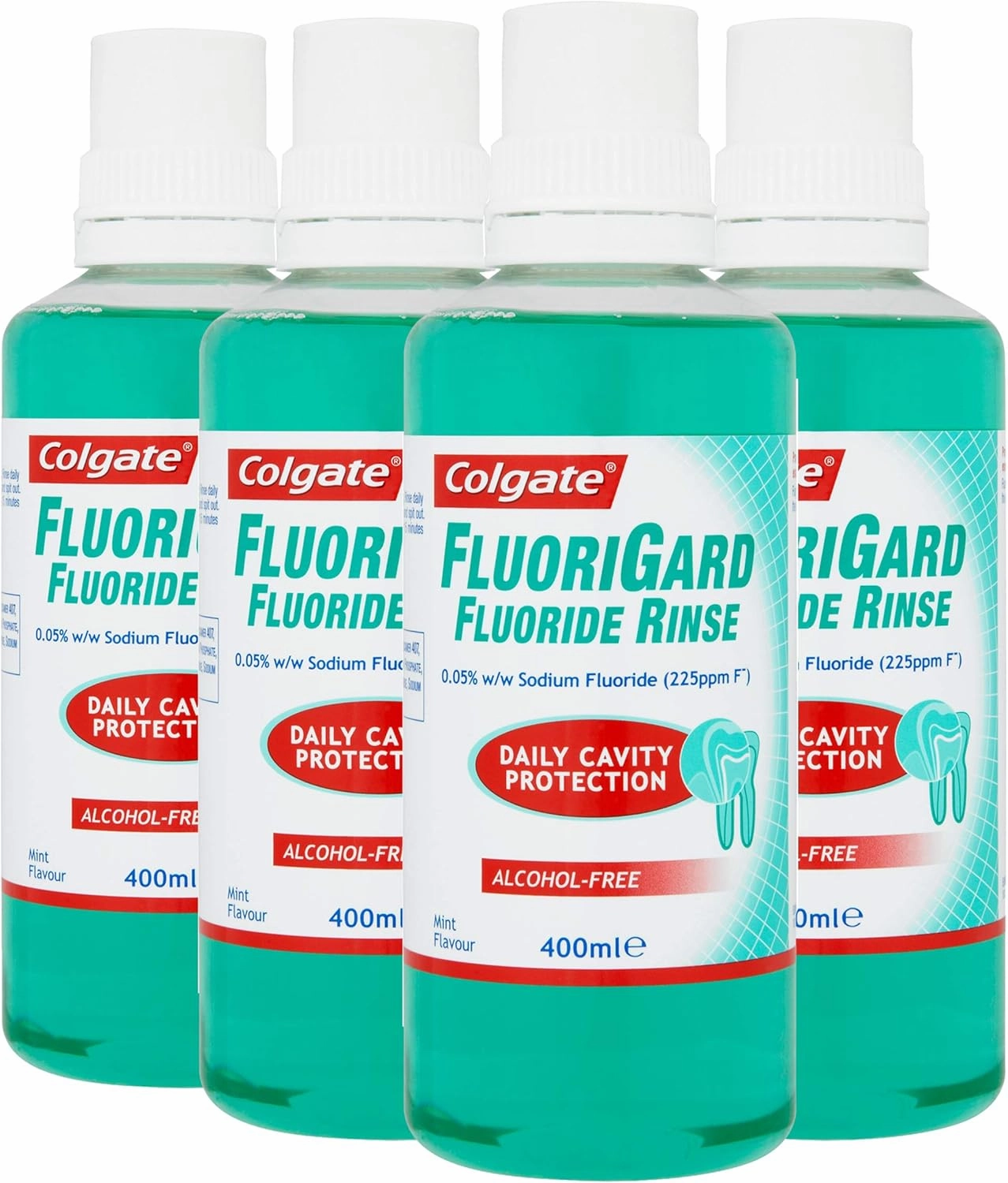 Colgate FluoriGard Alcohol Free Mint Mouthwash 4 x 400ml Multipack