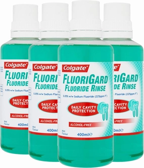 Colgate FluoriGard Alcohol Free Mint Mouthwash 4 x 400ml Multipack