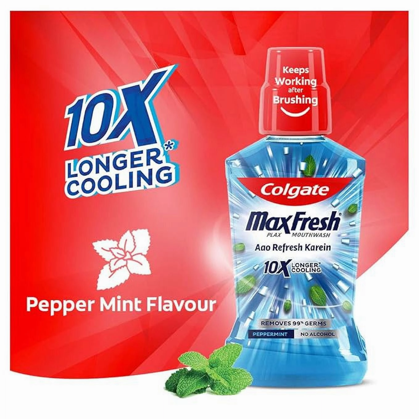 Colgate Maxfresh Plax Antibacterial Mouthwash, 24/7 Fresh Breath Alcohol Free 250 ML