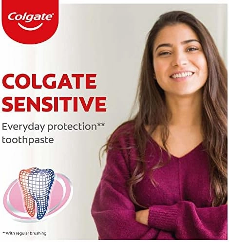 Colgate Sensitive Everyday Protection Toothpaste, Combo Pack of 160g (80g X 2), Specifically Developed for Sensitive Teeth & Healthy Gums, Colgate Toothpaste for Prevention of Cavities & Plaque