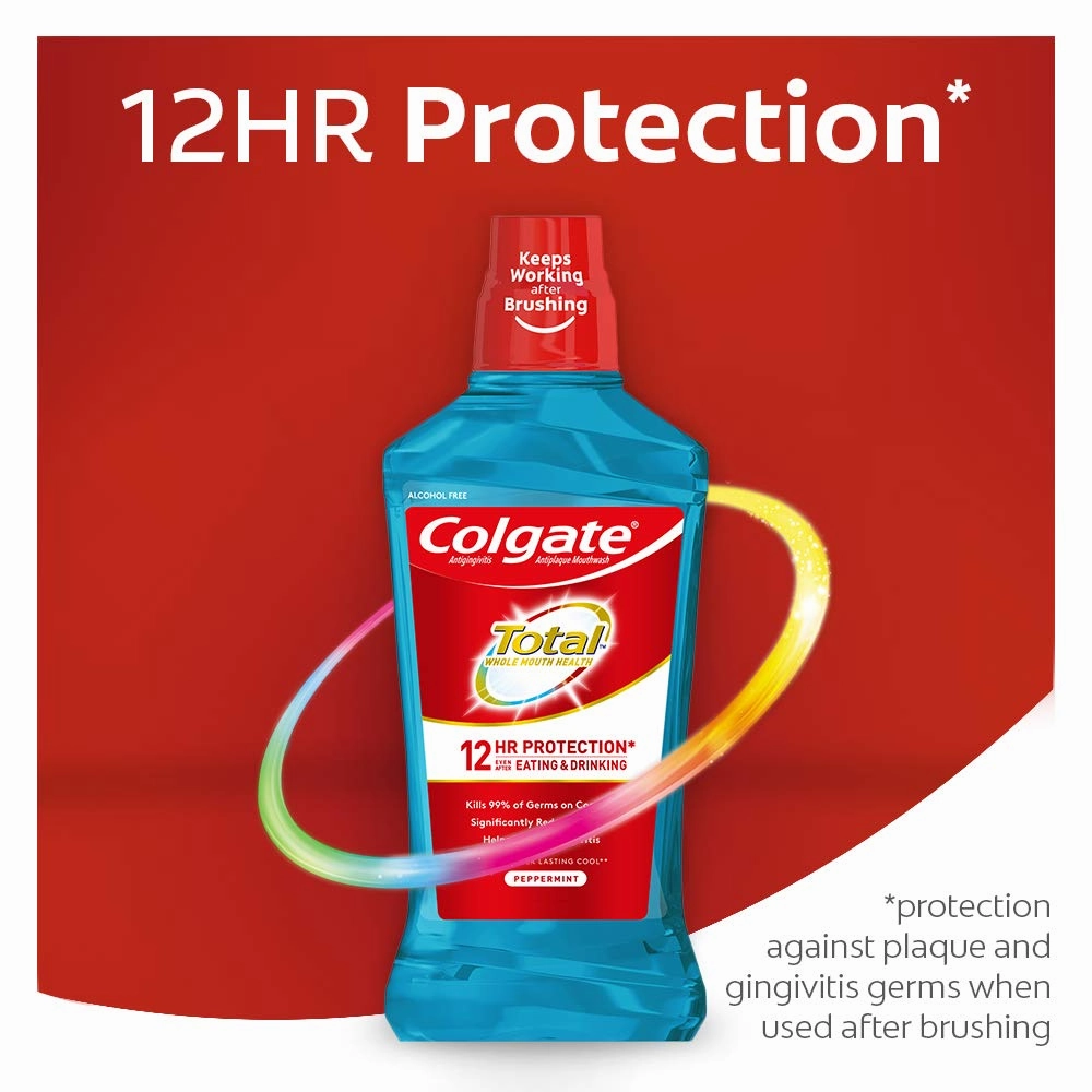 Colgate Total Advanced Pro-Shield Mouthwash, Peppermint, 8.4 Fluid Ounce (Pack of 6)
