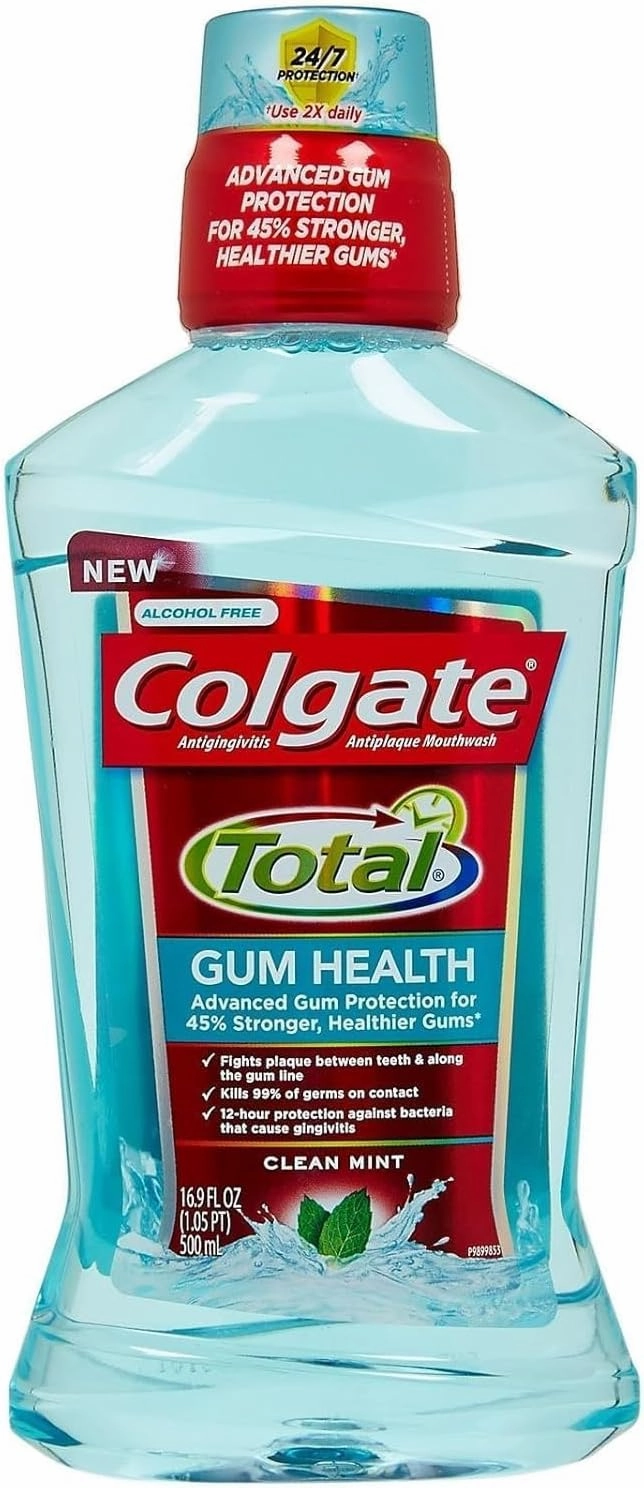 Colgate Total Gum Health Antiplaque Mouthwash, Clean Mint 16.90 oz (Pack of 3)