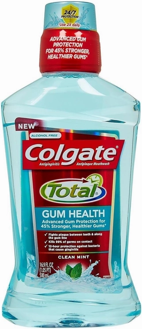 Colgate Total Gum Health Antiplaque Mouthwash, Clean Mint 16.90 oz (Pack of 3)