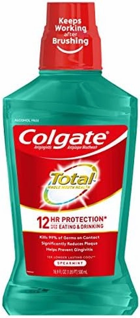 Colgate Total Pro-Shield Alcohol Free Mouthwash, Spearmint - 500mL, 16.9 fluid ounce