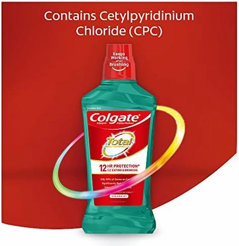 Colgate Total Pro-Shield Alcohol Free Mouthwash, Spearmint - 500mL, 16.9 fluid ounce