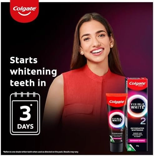 Colgate Visible White O2, Teeth Whitening Toothpaste (50g/1.7oz)