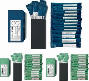 Combo Kit GO Travel Size Mouthwash Packets BOLD Mint – Individual Mini Mouthwash for Fresh Breath - Smart Packet Design to reduce travel bottle waste -BOLD Mint Flavored Portable Travel Mouthwash Bulk
