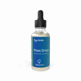 Concentrated Floss Drop Serum – 2oz Concentrated Mouth Wash to Use in Water Flosser | Natural Essentials Promotes Good Breath | Organic Spearmint Drop Supports Good Oral Health